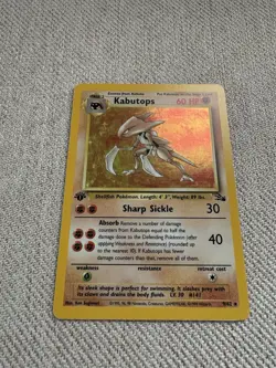 Pokemon TCG Kabutops Fossil 1st Edition Rare Card Nm - Image 1