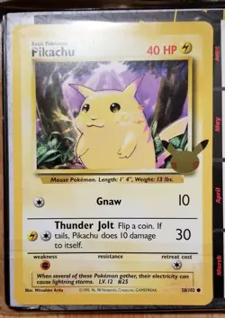 Pokemon Collectors Jumbo Card First Partner Binder 25th Anniversary Pikachu Card 820650809606 - Image 3