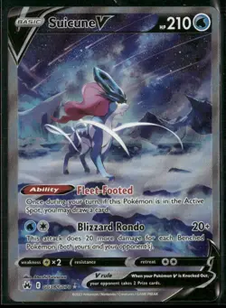 Suicune V Ultra Rare Crown Zenith: Galarian Gallery GG38/GG70 NM Pokemon Card - Image 1