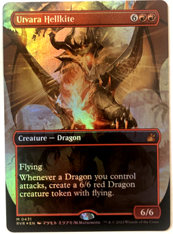 MTG Utvara Hellkite ANIME BORDERLESS FOIL Ravnica Remastered 0431 NM - Image 1