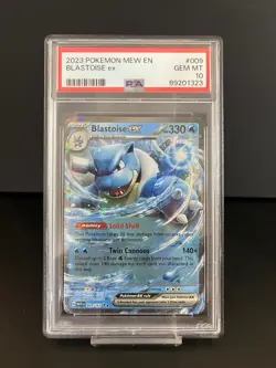 2023 Pokemon Mew EN-151 Blastoise EX #009 PSA 10 - Image 1