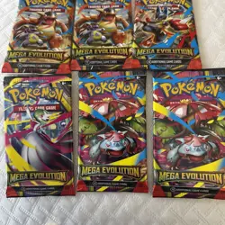 Pokemon TCG Mega Evolution Sleeved Booster Packs 6 Sealed Packs - Brand New - Image 1