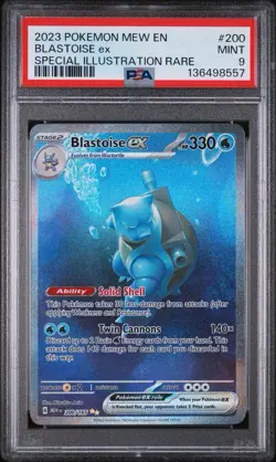 2023 POKEMON MEW EN-151 SPECIAL ILLUSTRATION RARE #200 BLASTOISE EX PSA 9 - Image 1