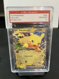 PIKACHU EX 2024 FOIL PROMO Pokemon Card GRADED 10 TCG CCG - Image 1
