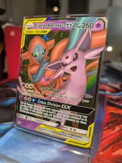 Espeon and Deoxys GX 72/236 Pokemon TCG Unified Minds Tag Team Ultra Rare - NM - Image 2