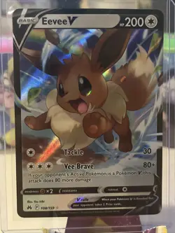 Pokemon TCG Eevee V Crown Zenith 108/159 Holo Ultra Rare NM - Image 1