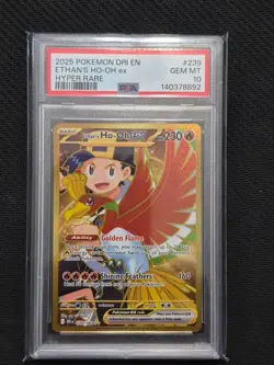 Ethan's Ho-Oh EX 239/182 GOLD Destined Rivals PSA 10 POKEMON TCG - Image 1