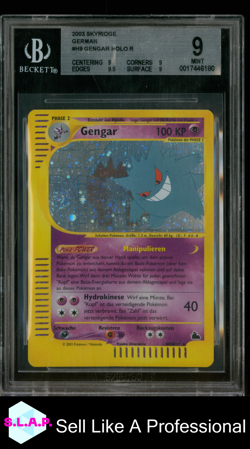 GENGAR POKEMON H9 2003 SKYRIDGE HOLO GERMAN BECKETT 9 - Image 1