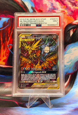 Pokemon TCG Moltres Zapdos Articuno GX SM210 Stained Glass Promo Holo - PSA 9 - Image 1