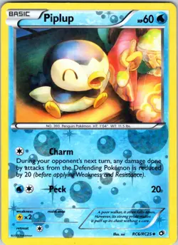 Piplup RC6/RC25 Legendary Treasures: Radiant Collection Pokemon LP Holo - Image 1