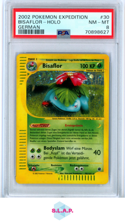 BISAFLOR POKEMON 30 2002 EXPEDITION HOLO DEUTSCH PSA 8 - Image 1