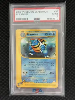 Blastoise 36/165 PSA 9 Non-Holo Pokemon TCG Expedition - Image 1