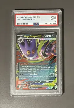 2025 Pokemon Phantasmal Flames #056 Mega Gengar ex PSA 9 - Image 1