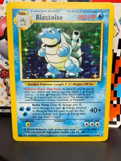 Pokemon BLASTOISE BASE SET Holo #2 002/102 WOTC 1999 TCG [MP-HP] - Image 1