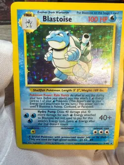 Pokemon BLASTOISE BASE SET Holo #2 002/102 WOTC 1999 TCG [MP-HP] - Image 4
