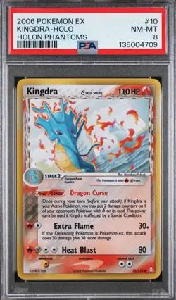 Pokemon Kingdra 2006 EX Delta Species Holon Phantoms Holo Rare #10 PSA 8 - Image 1