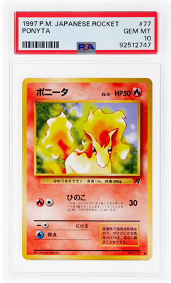 1997 Pokemon Team Rocket Japanese Ponyta #77 PSA 10 - Image 1