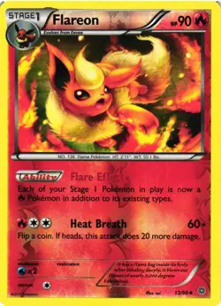 Pokemon TCG Flareon Uncommon Reverse Holofoil XY Ancient Origins 13/98 VLP - Image 1