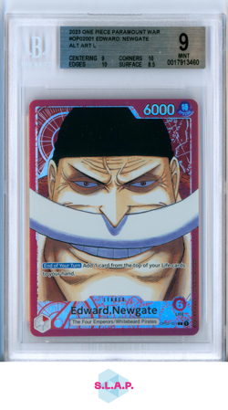 EDWARD. NEWGATE ONE PIECE OP02-001 2023 - ALT ART LEADER ENGLISH BGS 9 - Image 1