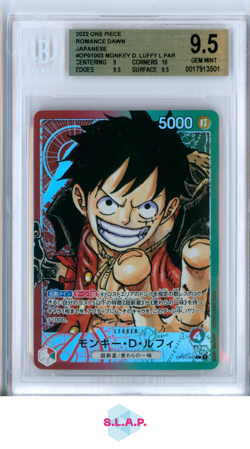 MONKEY D. LUFFY ONE PIECE OP01-003 2022 - ALT ART LEADER JAPANESE BGS 9,5 - Image 1