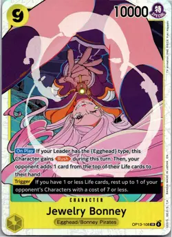 One Piece TCG Jewelry Bonney Op13-108 Super Rare English - Image 1