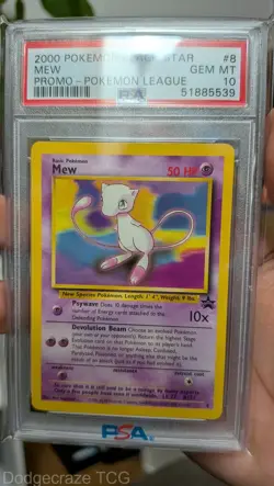 2000 Pokemon Promo Black Star Mew Pokemon League 8 PSA 10 - Image 1