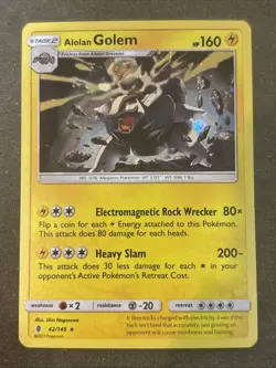 Alolan Golem 42/145 Cosmos Holo Guardians Rising Pokemon TCG NM - Image 1