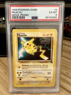 1999 Pokemon TCG Game Pikachu Movie Promo #4 PSA 6 EX-MT!!! - Image 1