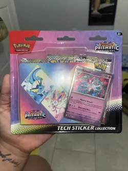 Pokemon TCG Prismatic Evolutions Tech Sticker Collection Box Case - Image 5