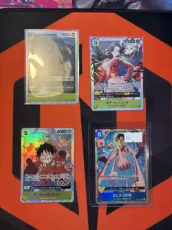 One Piece Card Lot Japanese. Boa Hancock, Luffy, Gecko Moria, Gum Gum Rain - Image 1