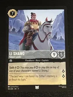 Disney Lorcana Winterspell Li Shang - Valiant Leader 183/204 NM - Image 1