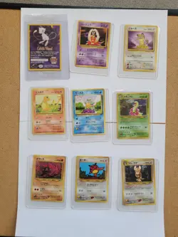 Lot of 8 Japanese 1996 Pokemon Cards Plus Insert Mew - Image 1