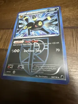 Pokemon Umbreon Team Plasma Rare Stage 1 100 HP 64/116 2013 Card English - Image 2