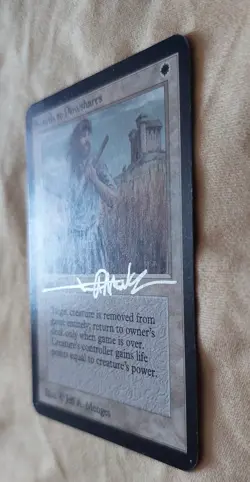 SWORDS TO PLOWSHARES - silver signed - MtG ALPHA Magic the Gathering card MP/PL - Image 3