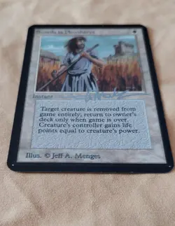 SWORDS TO PLOWSHARES - silver signed - MtG ALPHA Magic the Gathering card MP/PL - Image 4