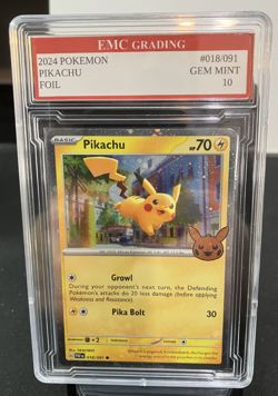 PIKACHU 2024 Holo #018/091 Pokemon Card GRADED 10 TCG CCG - Image 1