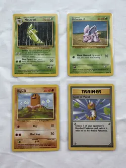 Pokemon 1999 Base Set Lot NM-MT 4 Cards Diglett Nidoran Metapod WOTC vintage - Image 1