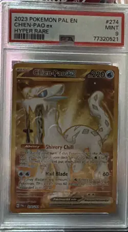 Pokemon TCG Chien-Pao EX Hyper Rare Holo Card Paldean Fates 242/091 - Image 1