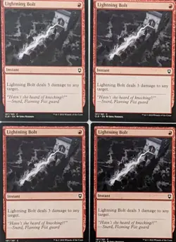 4x Lightning Bolt - Battle for Baldur's Gate - 187/361 - NM - Playset Regular - Image 1