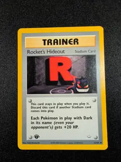 POKEMON ROCKET'S HIDEOUT 63/64 1ST EDITION TRAINER NEO REVELATION LP+ GENGAR - Image 1