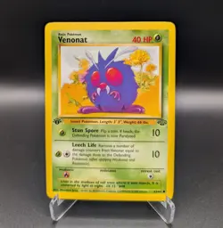 Venonat - 1st Edition - 63/64 Jungle - LP - Pokemon TCG WOTC - Image 1