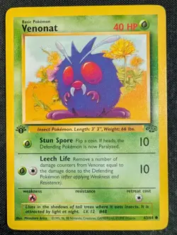 Venonat - 1st Edition - 63/64 Jungle - LP - Pokemon TCG WOTC - Image 3
