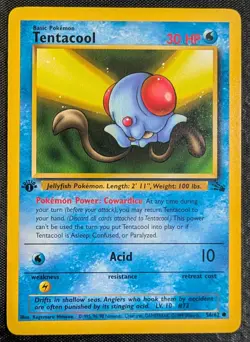 Tentacool - 1st Edition - 56/62 Fossil - LP - Pokemon TCG WOTC - Image 3