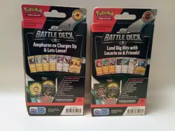 Pokemon TCG EX Battle Deck X 2 Lucario and Ampharos. Factory Sealed, New - Image 2