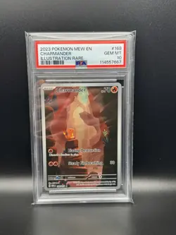 2023 POKEMON MEW EN-151 ILLUSTRATION RARE #168 CHARMANDER PSA 10 - Image 1