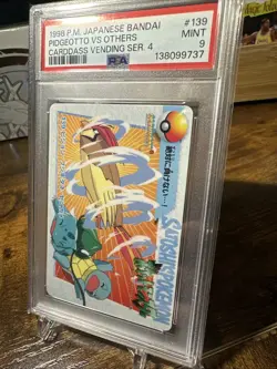 1998 Pokemon JPN Bandai Anime Vending #139 Pidgeotto Vs Others PSA 9 - Image 2