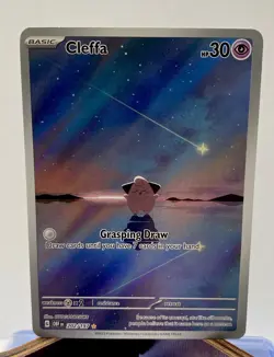 Pokemon TCG Cleffa Full Art Holo Card Obsidian Flames Illustration Rare 202/197 - Image 1
