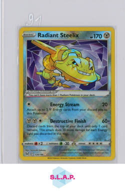 RADIANT STEELIX POKEMON 124/196 HOLO LOST ORIGIN 2022 ENGLISH - Image 1