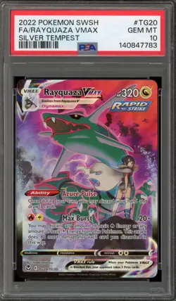 Pokemon Rayquaza VMAX Silver Tempest Trainer Gallery Full Art #TG20 PSA 10 - Image 1