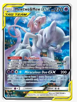 Pokemon Mewtwo & Mew GX SM Promo Holo TAG TEAM Card SM191 270 HP - Image 1